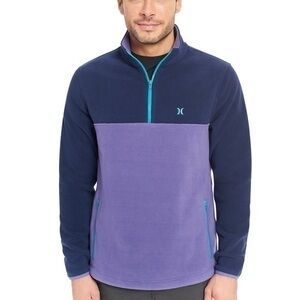 New Men's Hurley 90s Quarter Zip Polar Fleece Jacket
